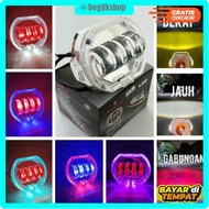 Daymaker biled projector shooting lamp 4 lenses 8D new shroud waterproof - 0935- white, white