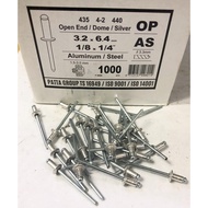 [1000pcs/Box] 1/8 x 1/4" PATTA BLIND RIVET SILVER Paku Rivet Pop Rivet Aluminium Blind Rivet 铆钉 DIY 