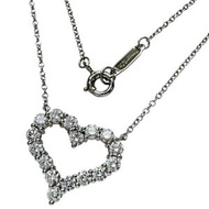 蒂芙尼 (TIFFANY & Co.) / 蒂芙尼 (Tiffany) 16 鑽項鍊，Sentimental Heart 款式，Pt950 鉑金，4.6 克，43.0 厘米，女士款 [二手]