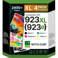 Pek Kombo Kartrij Dakwat 923e 923XL 923 dengan Penggantian Cip untuk kartrij Dakwat hp 923 untuk Pen