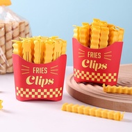 Cute magnetic refrigerator snack bag with French fries sealing clip, moisture resistant sealing clip