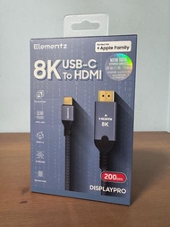 頂級數據線 傳輸線 Elementz 8K USB-C To HDMI 最高支援8K60 4K240 Max 68Gbps iphone ipad macbook imac 