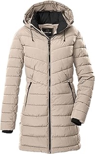 GW 74 WMN QLTD PRK Women's Quilted Parka/Functional Parka in Down Look with Zip-Off Hood Light Beige