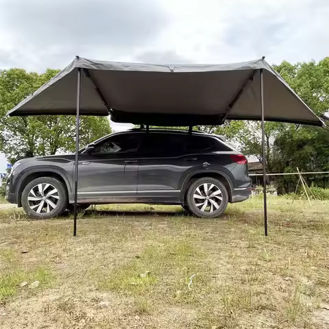 2.5M Car Awning,SUV Off Road Camping Waterproof Retractable Side Awning Tent with Side Wall Outdoor 