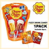 [CHUPA CHUPS] Fizzy Drinks Candy 6pieces Fizzy Lollipops 90g (Coke+Orange flavor)