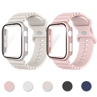 Glass Case+Silicone Ocean Band For Apple Watch ultra 11 10 9 8 7 6 5 4 3 SE
