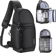 Camera Sling Bag Crossbody Bag Waterproof Camera Shoulder Backpack DSLR/SLR/Mirrorless Camera Case Photography Bags with Tripod Holder Compatible with Canon/Nikon/Sony/Fuji/Gopro/DJI