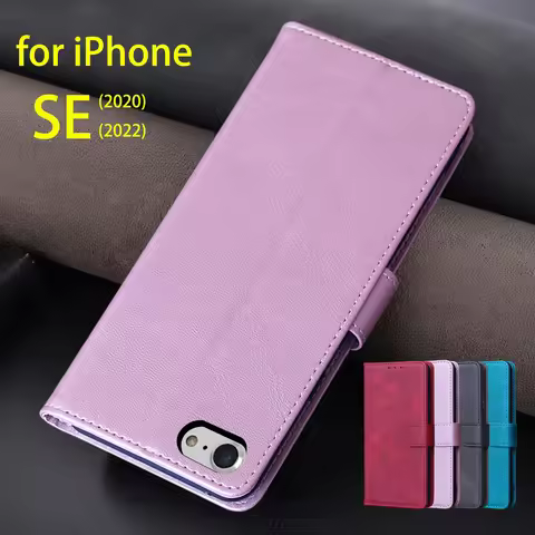 Wallet Flip Cover Leather Case for Apple iPhone SE 2020 / iPhone SE 2022 Pu Leather Bags protective 
