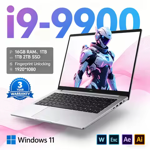 15.6 Inch 4K HD Ultra Thin Laptop 2026 LENO, Intel Core i9-9900, Windows 11, 16GB RAM 1TB SSD, Porta