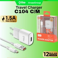 Olike C104 Charger Head Charger Adapter Fast Charging 5V/1.2A Smart Protection C104 Micro and Type C