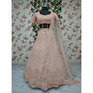 Beautiful Peach Lehenga Choli, Indian Wedding Pink Sequin Work Ghagra, Bridesmaid Outfit, Custom Sti