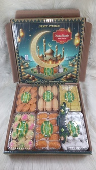 Kue Kering Lebaran 2025 Nona Manis Paket Syariah Kotak Isi 6 Toples Cookies Halal