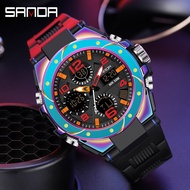 SANDA Top Luxury Watches Men Military Army Mens Watch Waterproof Sport Wristwatch Dual Display Watch Male