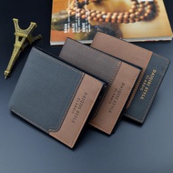 Men's Fashion Short Wallet Thin Frosted Wallet Large Capacity Zipper Horizontal Soft Money Clip SarahMi
