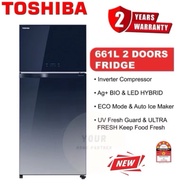 Toshiba 2 Door 5 Star Gross 661L Inverter Fridge Refrigerator Auto Ice Maker GR-AG66MA