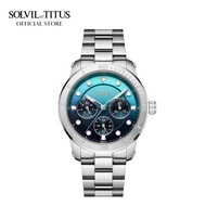 Solvil et Titus Aspira Multi-Function Quartz Blue Gradient Dial and Stainless Steel Bracelet Women Watch W06-03147-017