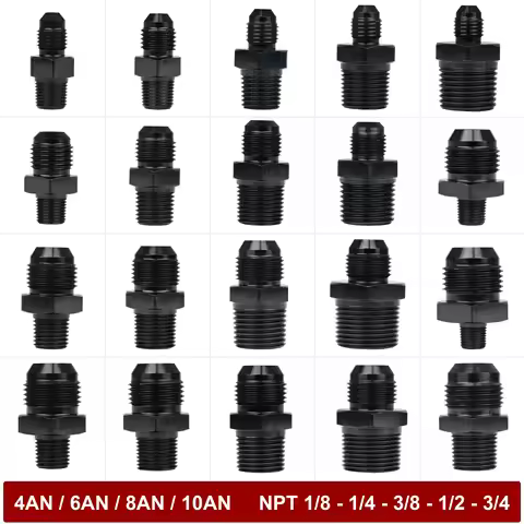 Straight AN3 AN4 AN6 AN8 Male to NPT 1/8" 1/4" NPT 3/8" 1/2" 3/4" Hose Fitting Adaptor Fuel Cooling 