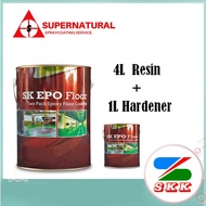 SK EPO FLOOR - Two Pack Epoxy Floor Coating 4L Resin + 1L Hardener Cat Lantai Cat Epoxy Paint