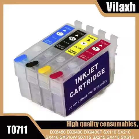 T0711 T0712 T0713 T0714 Refill Ink Cartridge with Auto Reset ARC Chip for Epson Stylus D78 D92 DX700
