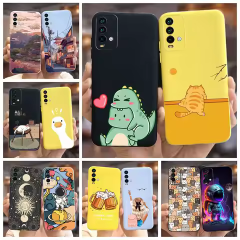 For Xiaomi Redmi 9T Case Cute Fashion Cartoon Cover Soft Silicone Phone Case For Xiaomi Redmi 9T Red