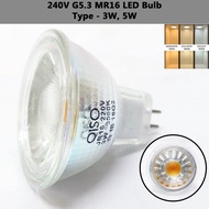 QISO Lampu Mentol LED MR16 G5.3 240V 3W/5W COB Pendek LED Lamp Bulb