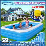Kolam renang anak anak 1.5 meter Rectangular Jumbo Biru -kolam renang anak jumbo 150*105*50cm kotak