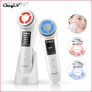 □■❐CkeyiN 5 in 1 EMS Facial Massager LED Photon Rejuvenation Hot Compress Face Lifting Anti Aging An