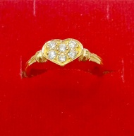 แหวน 1 สลึง ตัวใจติดเพชร สี pink gold ไซส์ 53 ทองแท้ 96.5% มือ 1 (ลดล้างสต๊อก)