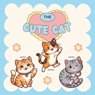 DFT Screen Printing Sticker Cute Cat Cartoon Design Your Own