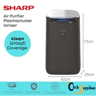SHARP Air Purifier and Ioniser coverage 62sqm / 670sqf with App Based Control FP-J80