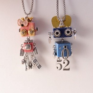 Hadiah Kalung Robot Buatan Tangan Rantai Kunci untuk Pasangan/Beg Loket Steampunk DIY