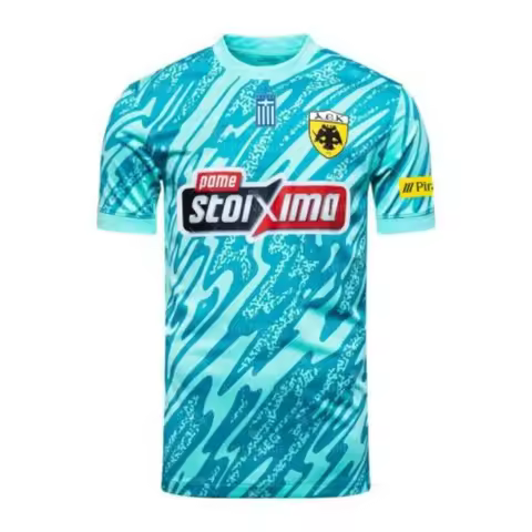 25-26 AEK Athens GK 1-2 jersey Greek jersey Autumn Sports Dry Quickly Men's T-Shirt Children's Cloth