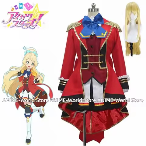 Aikatsu Stars! Four Star Academy Yozora Kasumi S4 Ver. Uniform Cosplay Costume Dress Wig