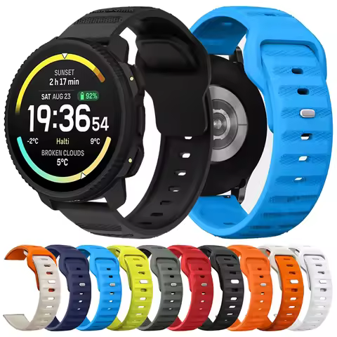 22mm Silicone Watch Strap For Suunto Vertical 2 Wristbands For SUUNTO RACE 2/Run/S 5 Peak 9 PEAK PRO