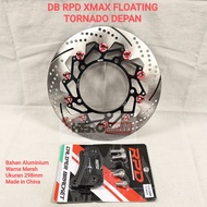 MERAH RPD DISC BRAKE YAMAHA XMAX MOTORCYCLE FRONT DISC FLOATING TORNADO 298mm RED; BLUE; GOLD