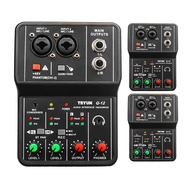 3X Q-12 Sound Card Audio Mixer Sound Board Console Desk System Interface 4 Channel 48V