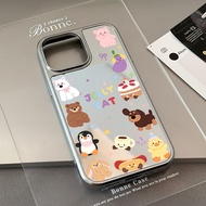 case for iphone xr 11 12 13 14 15 16 pro max plus air back cover funny animals pattern mirror patter