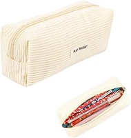 Corduroy Fabric Pencil Case Portable Storage Bag Pencil Case with Large Capacity Pencil Case with Pr