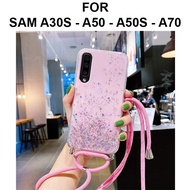 Casing Samsung A30s - Samsung A50 - Samsung A50s - Samsung A70 Softcase Glitter Lanyard