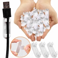 Wall Mounted Small Sticky Wire Clamp / Mini Cord Fixed Holder for TV PC Laptop / Home Office Desktop Organizers / Self Adhesive Cable Management Clips