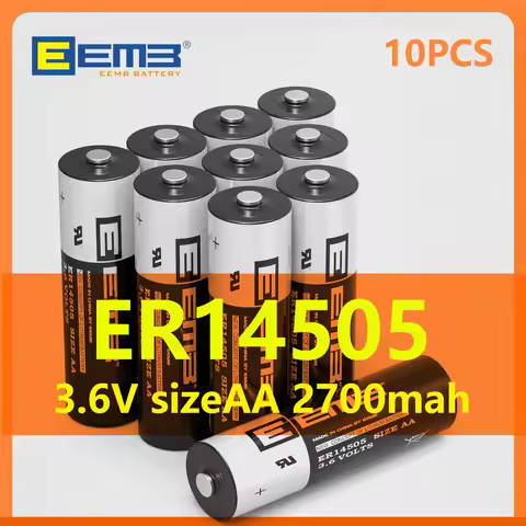 10PCS quantity EEMB ER14505 lithium battery 3.6V SIZE AA 2700mAh for temperature humidity data logge