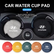 Car Water Coaster Cup Bottle Holder Pad Suede Anti-slip Mat Interior Accessories for Hyundai Creta SantaFe Kona Genesis Equus Coupe Azera ioniq