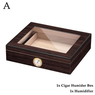 High Grade Cedar Wooden Cigar Humidor Large Capacity Space Cigar Moisturizing Box Glass Display Exqu