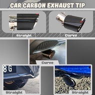 Plug & Play Lock Adjustable Design Carbon Fiber Exhaust Tip Universal Ekzos Tip Kereta