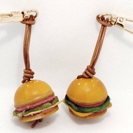 皮革迷你漢堡吊飾