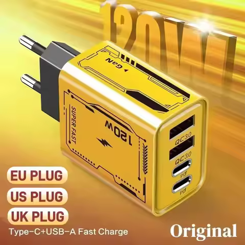 Original 120W Charger Ultra Fast Charging Type-C GaN Phone Quick Charger USB-C QC 3.0 Phone Adapter 
