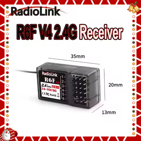 1/2/4PCS RadioLink R6F 2.4G 6CH Receiver 6 Channel V4 for RC8X RC6GS RC4GS T8FB T8S Transmitter RC C