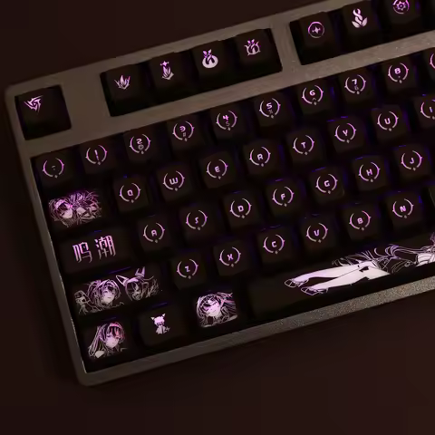 104 Keys/Set Game Wuthering Waves Wuwa Yinlin Backlit Keycap SWS Black Hole Edition Mechanical Keybo