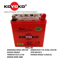 KOYOKO BATTERY NANOGEL MODENAS KRISS 100 120 SUZUKI SMASH YAMAHA OLD LC135 DEMAK EX90 DJ90 ECO 110 KTM 450 SXF EX5 CLASS