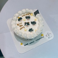 英雄聯盟 T1 五人戰隊 Q版繪圖蛋糕 鑠甜點 題字蛋糕 4吋慕斯蛋糕